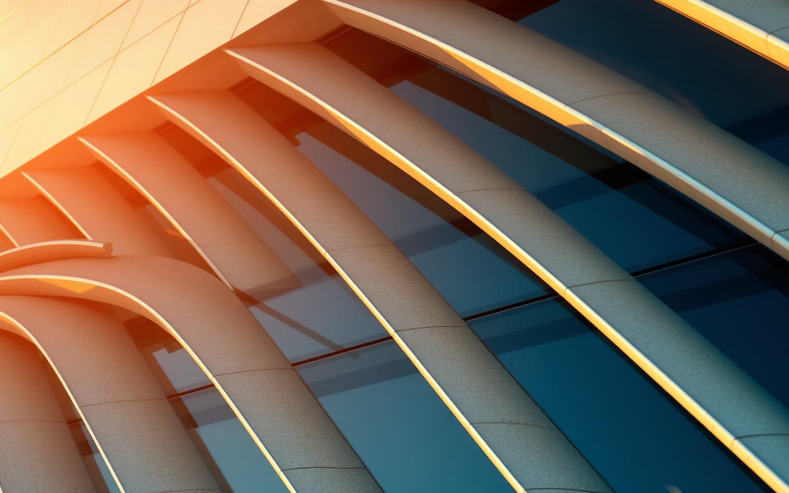 Modern Dubai architecture in warm light