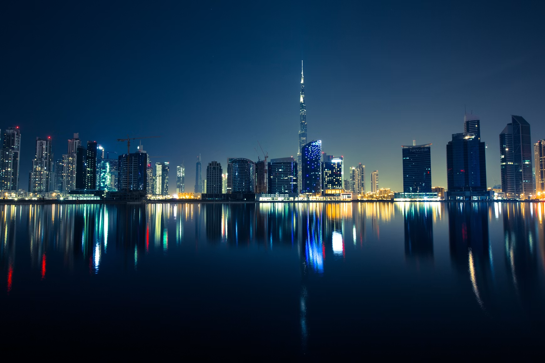 Dubai skyline at golden hour